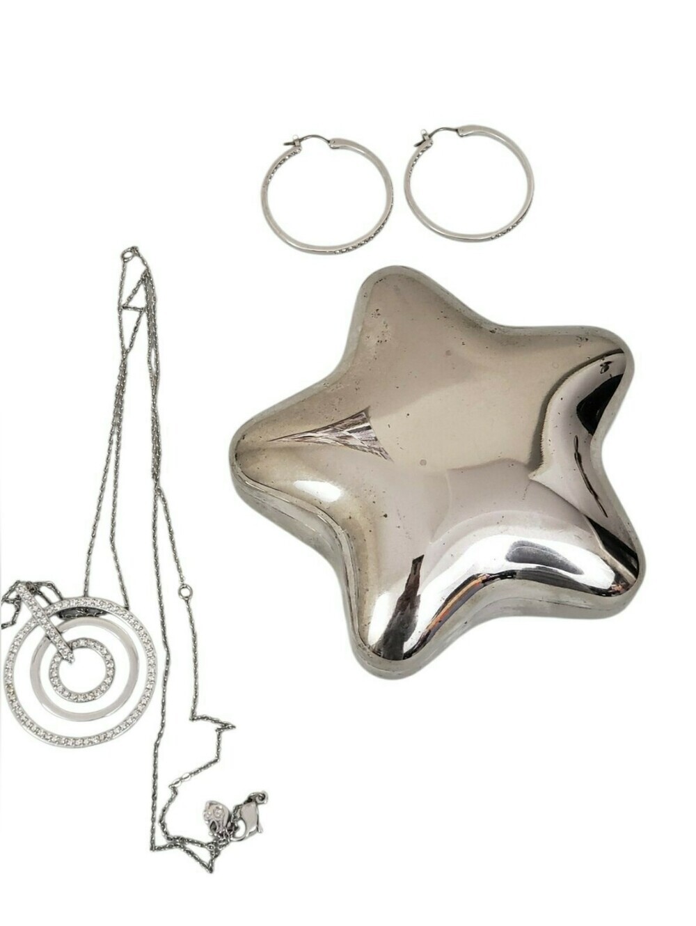 EP Steel Vintage Silver Plate Star Trinket Box
